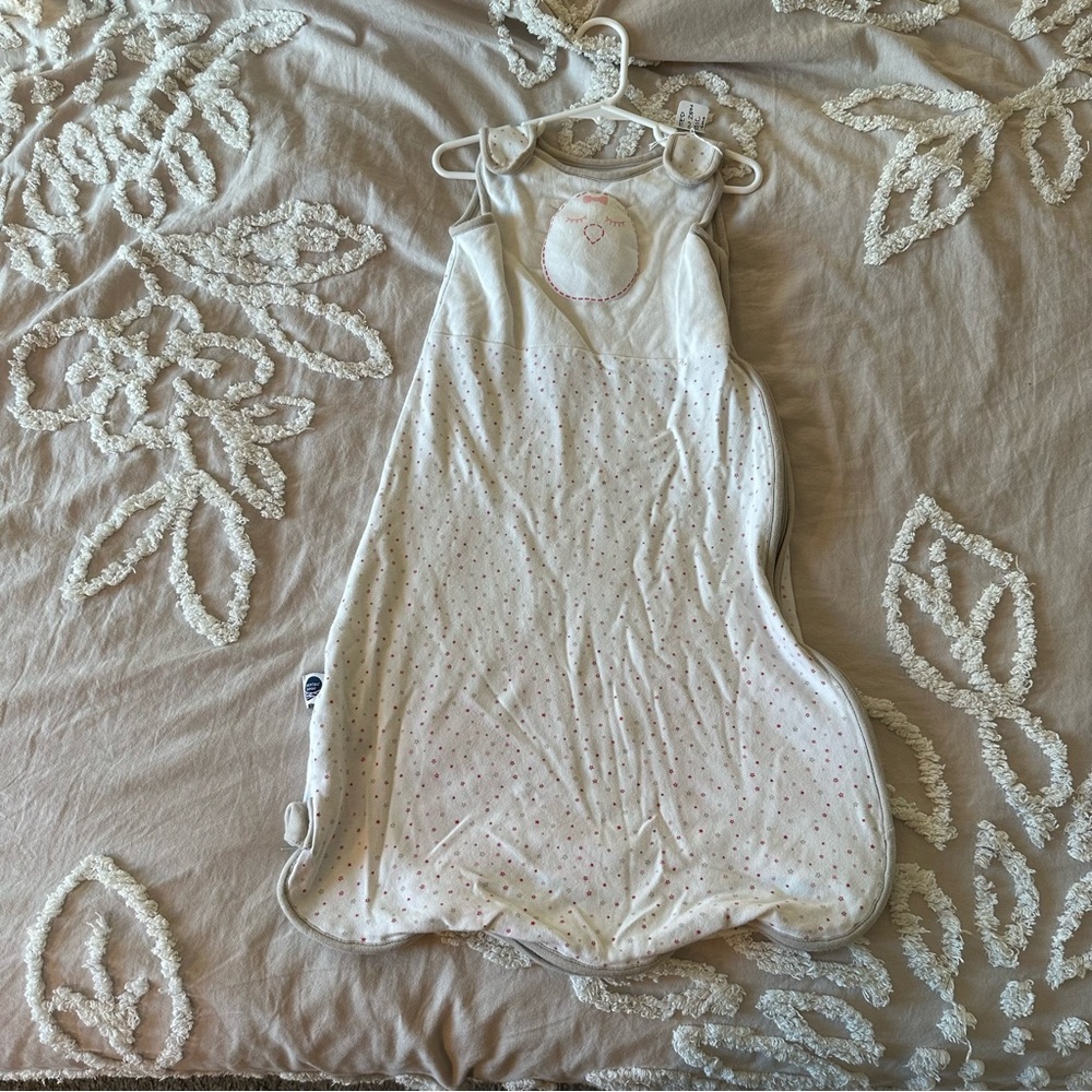 Nested Bean zen classic weighted white and Pink Baby Sleep Sack